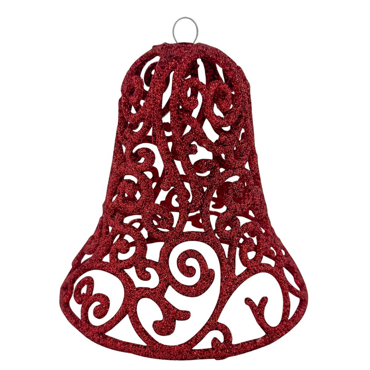 Campana di Natale, Decorazione albero di Natale Vintage, colore Rosso – ornamenti natalizi Merry Worlds